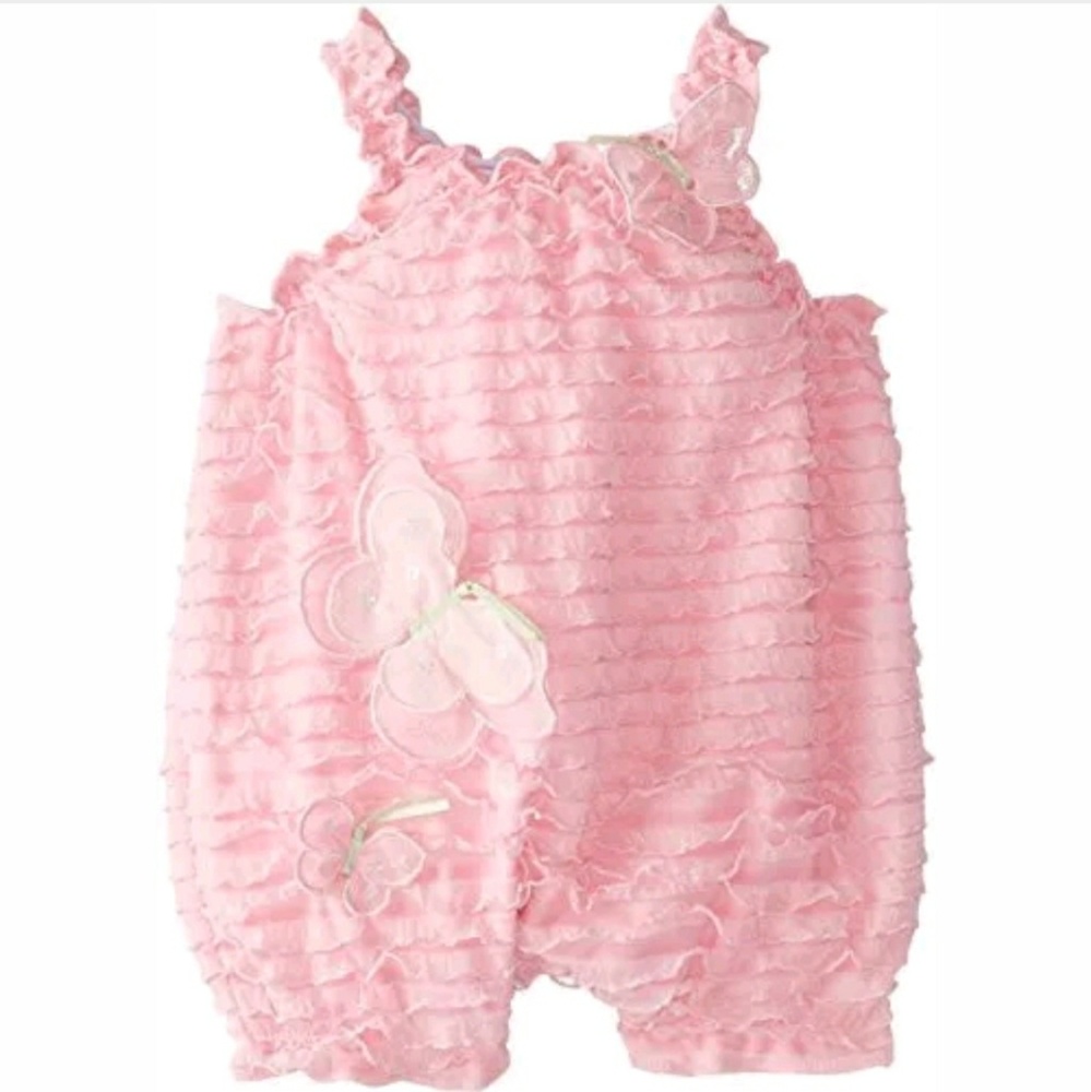 NET SZ 24mo Nannette Baby Pink Baby Romper W/Bu
